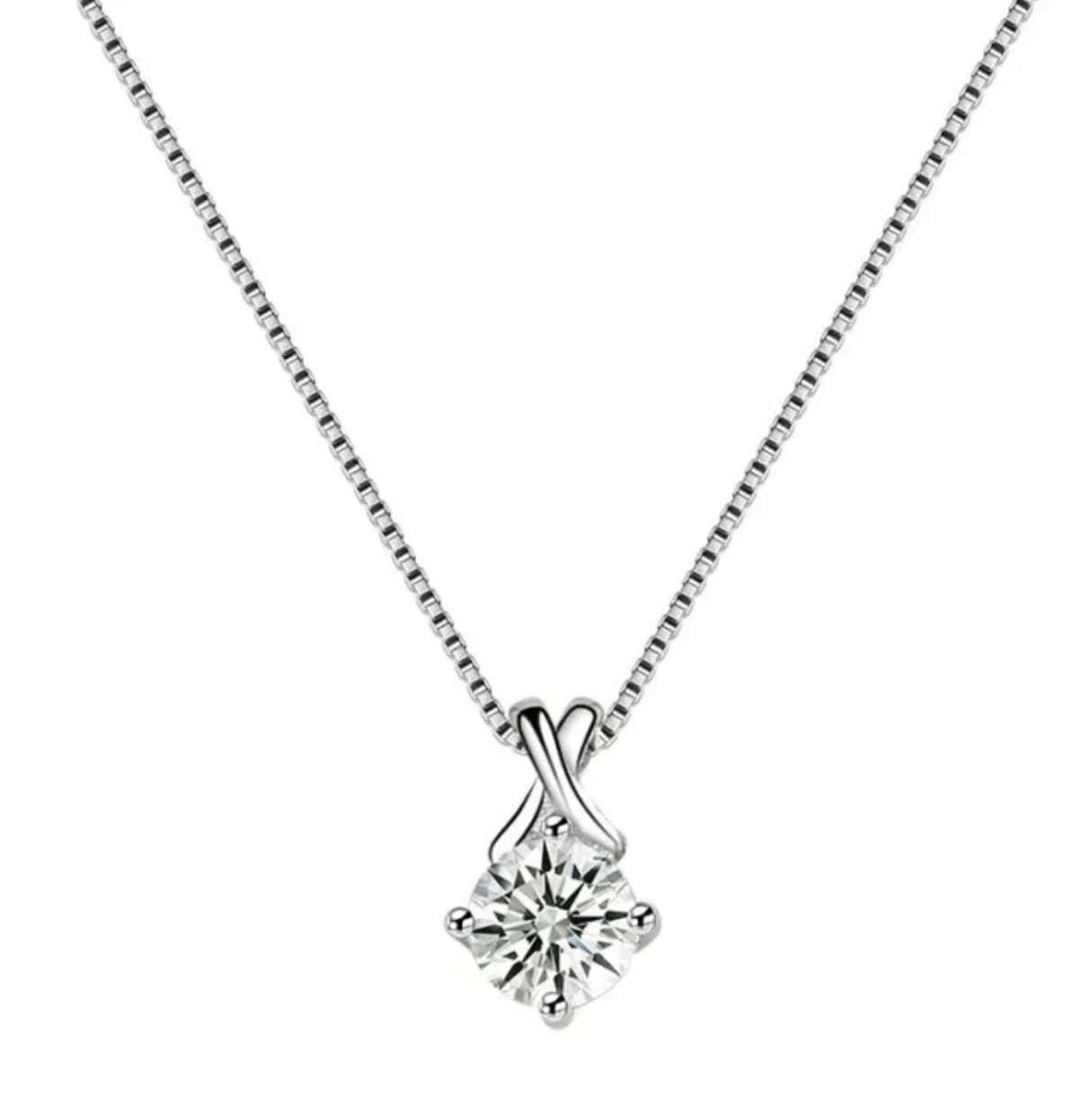Kristal Taşlı Tektaş Kolye (Altın Kaplama) - N02324